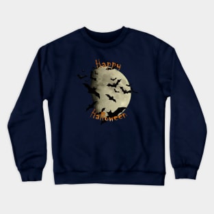 Happy Halloween Bats and Haunting Moon Crewneck Sweatshirt